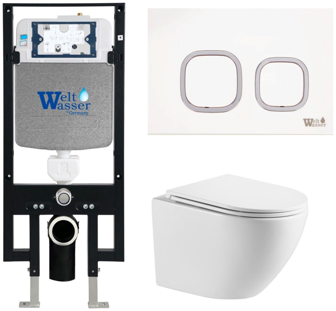 WeltWasser унитаз с инсталляцией MERZBACH 043 GL-WT, санфаянс