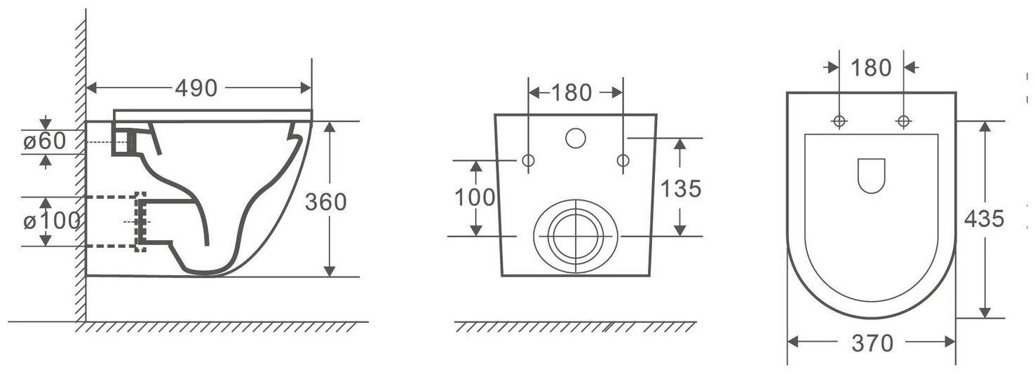 WeltWasser унитаз с инсталляцией Унтаз подвеной MERZBACH 350 ST, санфаянс