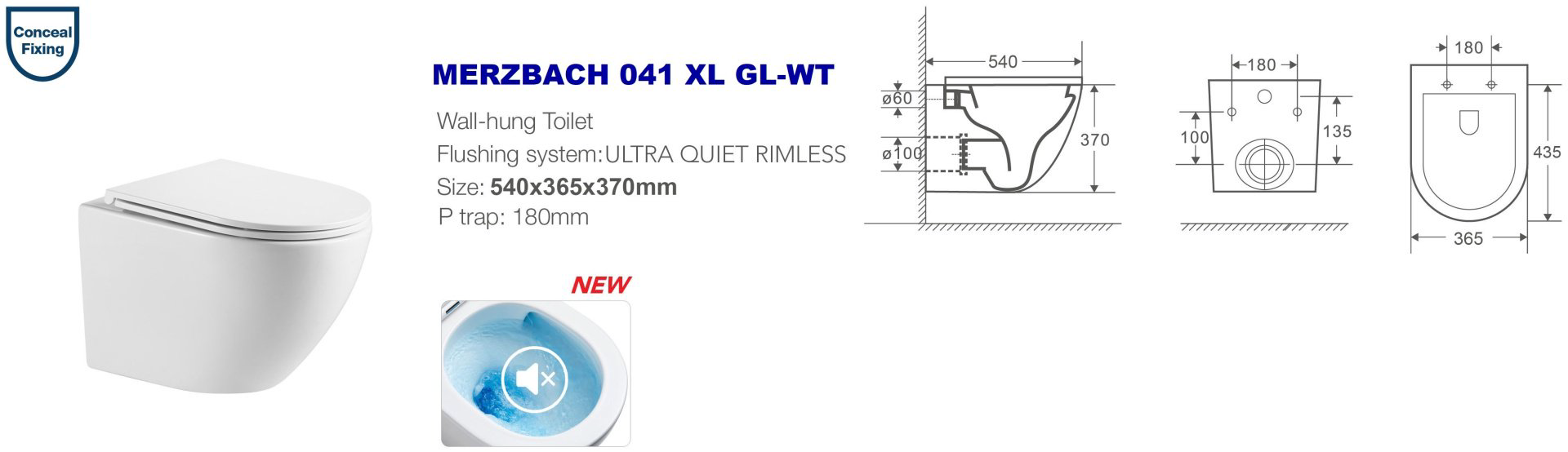 Унитаз WeltWasser Merzbach 041 XL GL-WT белый купить,NaN