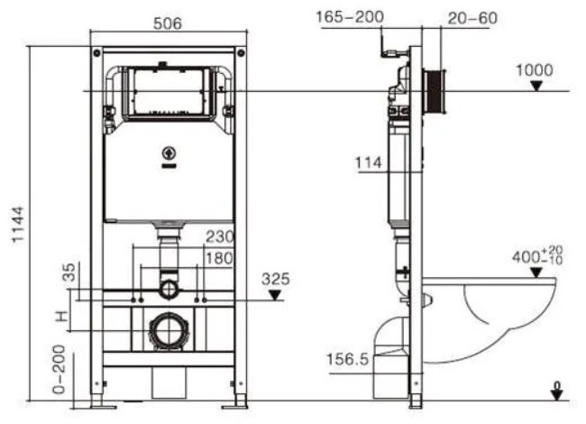 Унитаз WeltWasser Merzbach 043 MT-BL с инсталляцией черный купить,356700