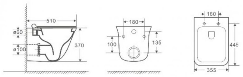 WeltWasser унитаз с инсталляцией ROTBACH 004 GL-WT, санфаянс