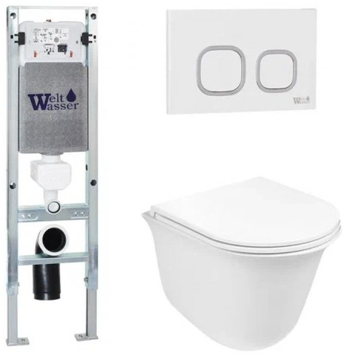 WeltWasser унитаз с инсталляцией TELBACH 004 GL-WT, санфаянс купить,NaN