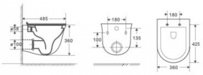 WeltWasser унитаз с инсталляцией TELBACH 004 GL-WT, санфаянс