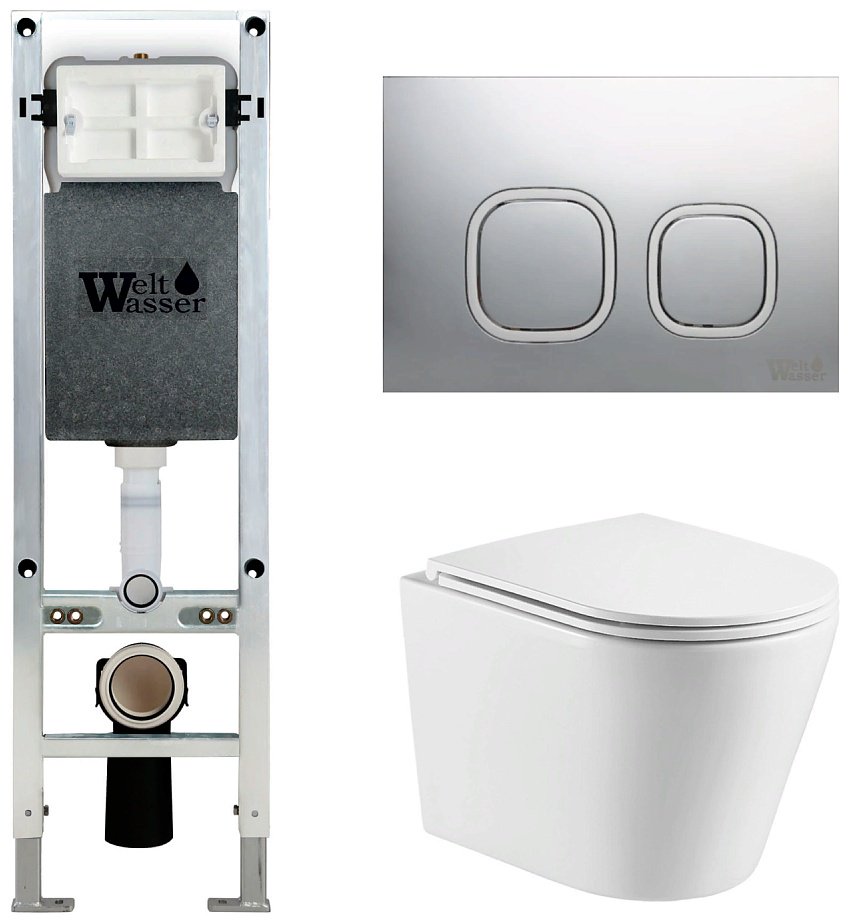 WeltWasser унитаз с инсталляцией SALZBACH 043 GL-WT, санфаянс