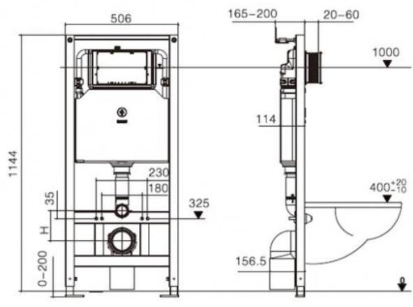 WeltWasser унитаз с инсталляцией KEHLBACH 004 GL-WT, санфаянс купить,284200