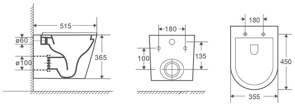 WeltWasser унитаз с инсталляцией SALZBACH 043 GL-WT, санфаянс