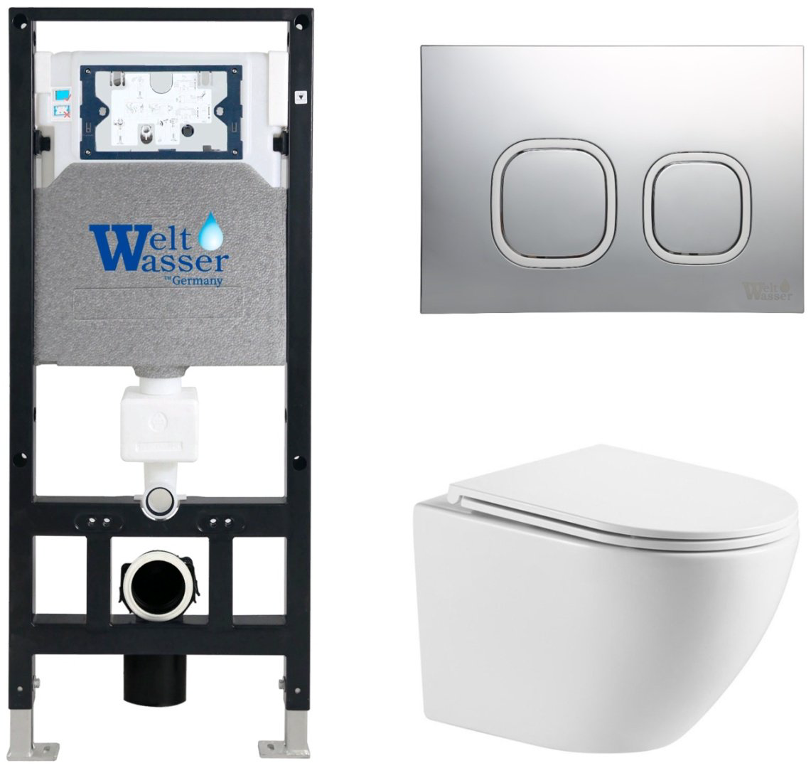 WeltWasser унитаз с инсталляцией MERZBACH 043 GL-WT, санфаянс купить,325800