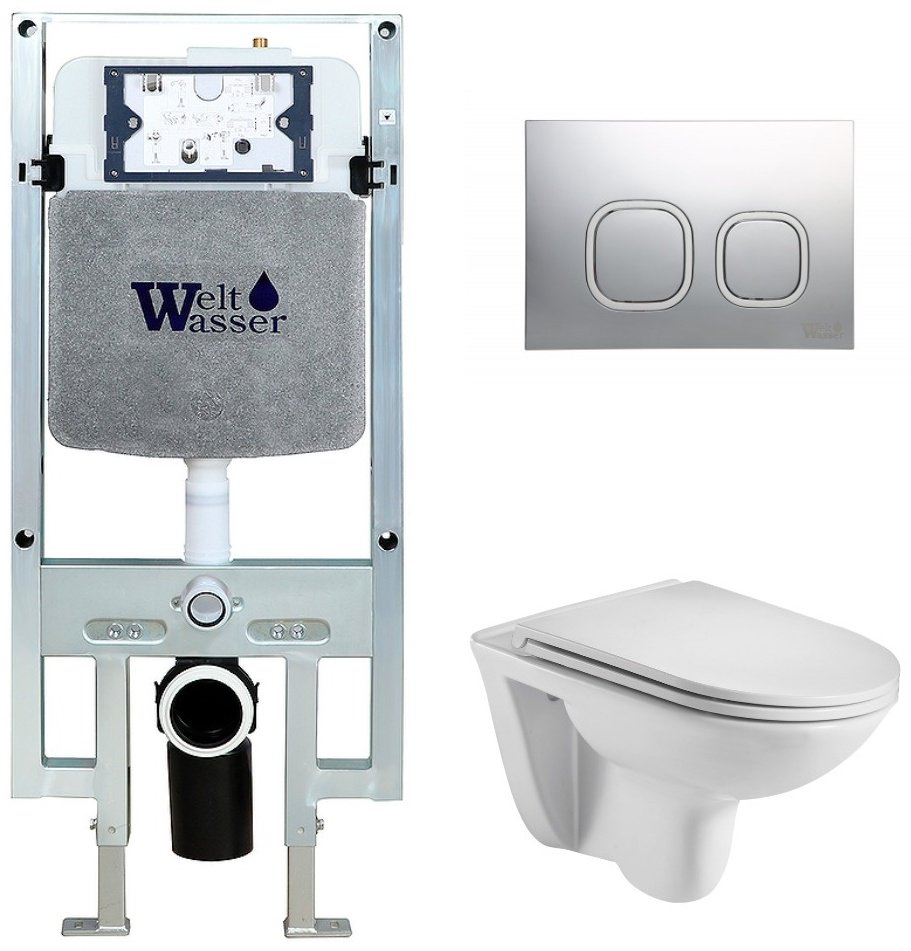 Унитаз WeltWasser Baarbach AB497ST2 с инсталляцией белый