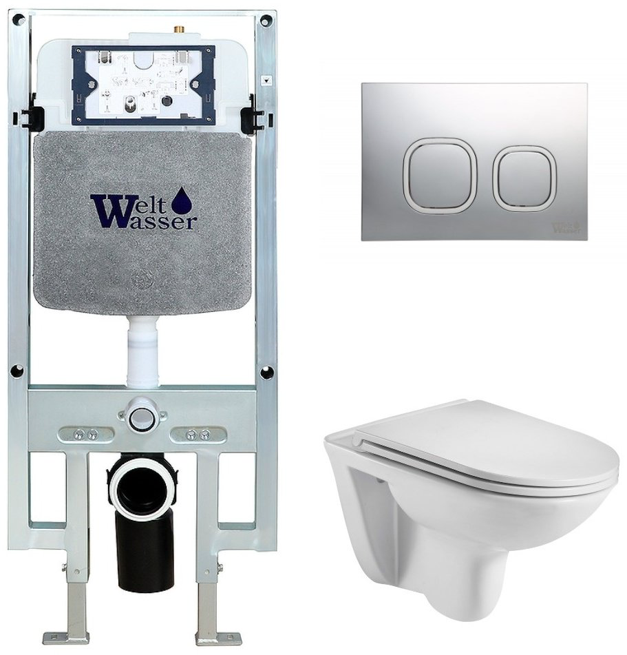 Унитаз WeltWasser Baarbach AB497ST2 с инсталляцией белый купить,254100