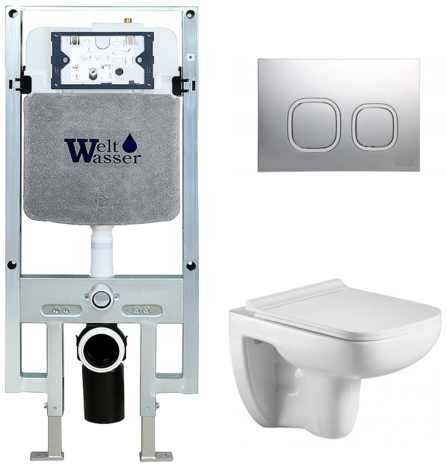 Унитаз WeltWasser Kehlbach 004 GL-WT с инсталляцией белый купить,254100
