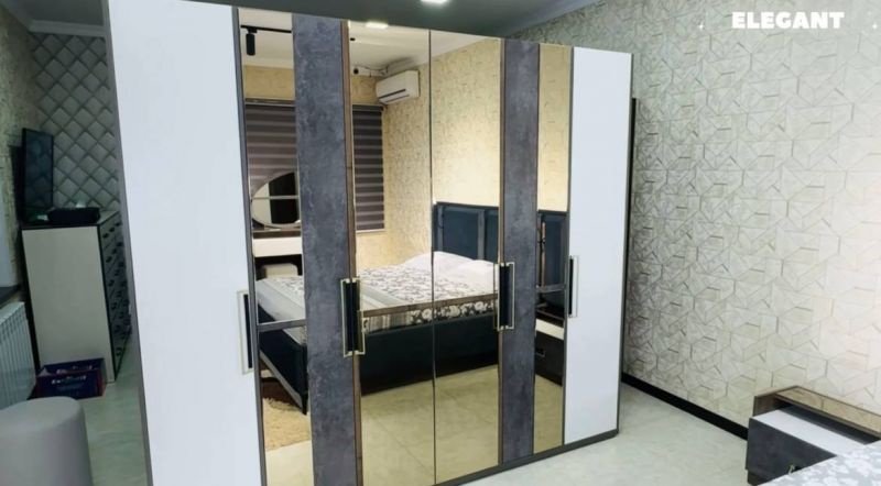 Гарнитур Elegant Спальный гарнитур Рамона 6Д 180х200см белый-цемент купить,NaN