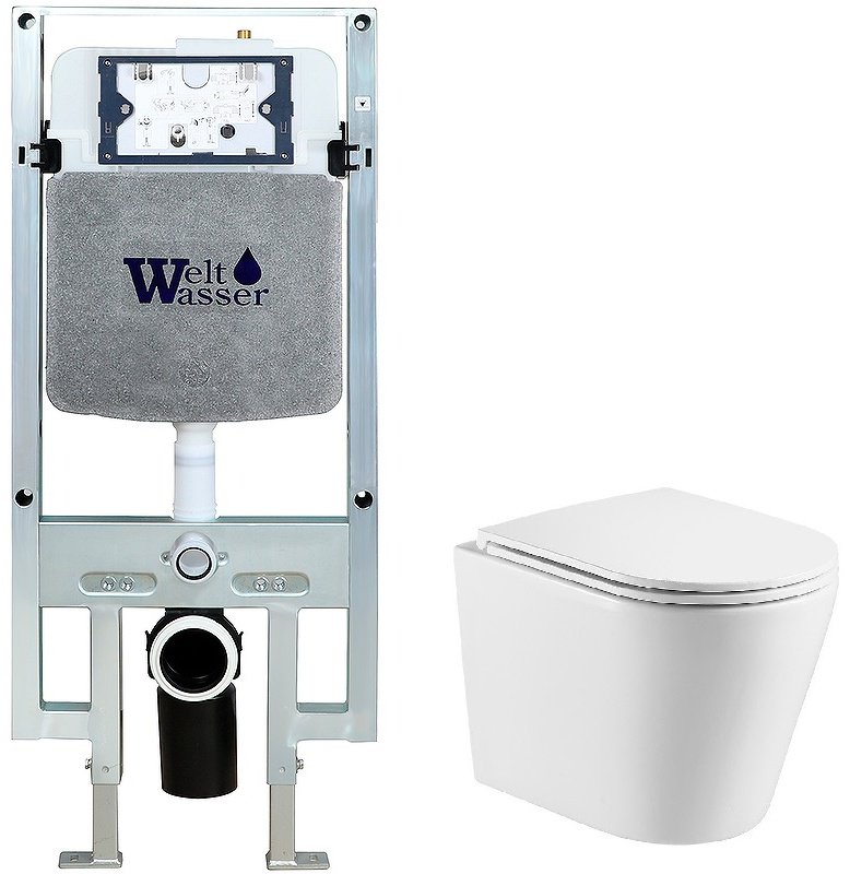 Унитаз WeltWasser AS497ST26 с инсталляцией белый