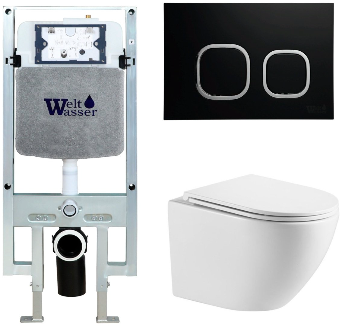 WeltWasser унитаз с инсталляцией Merzbach 043 GL-WT, санфаянс купить,285100