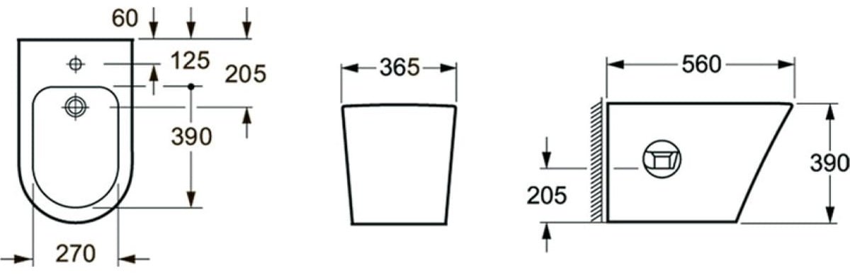 Lavinia Boho биде Biore 33040050, санфарфор