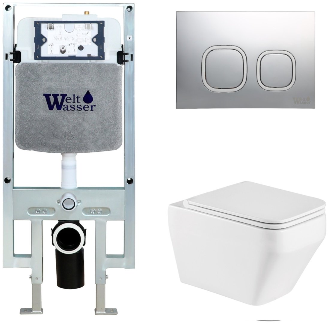 WeltWasser унитаз с инсталляцией HOFBACH 041 GL-WT, санфаянс