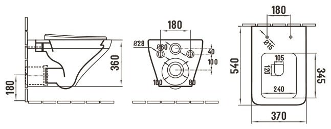 WeltWasser унитаз с инсталляцией HOFBACH 041 GL-WT, санфаянс