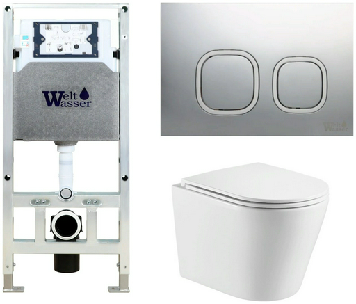 WeltWasser унитаз с инсталляцией SALZBACH 043 GL-WT, санфаянс