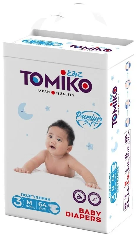 Подгузники Tomiko M 64шт