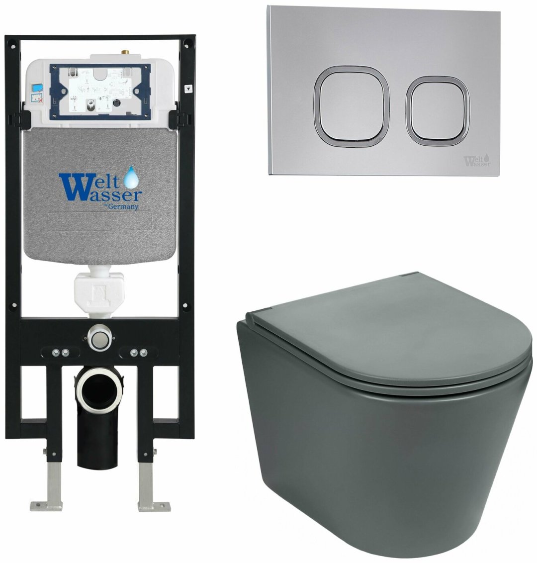 WeltWasser унитаз с инсталляцией AS497ST22, санфаянс