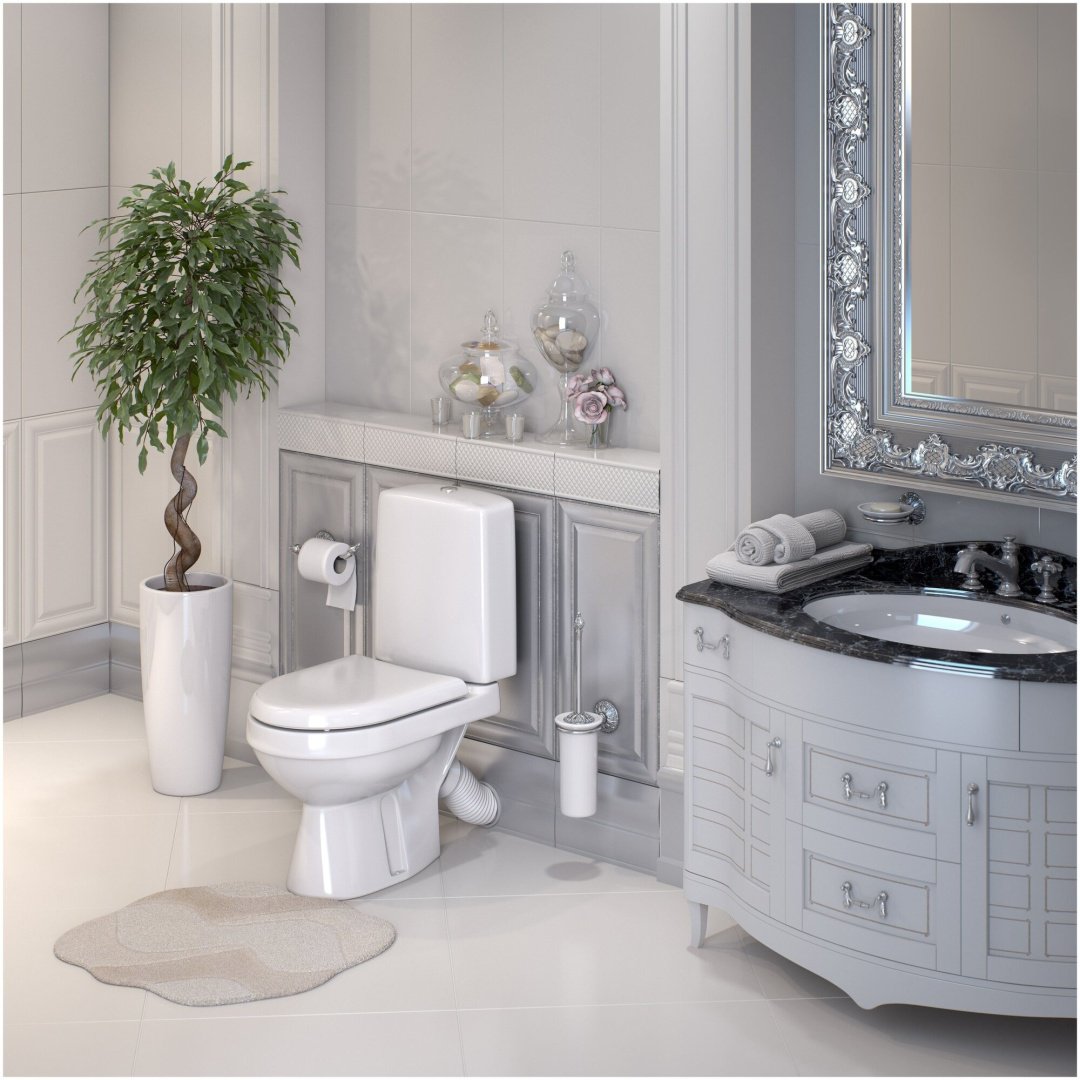 Оскольская Керамика унитаз-компакт Леда ЛЮКС белый, санфарфор