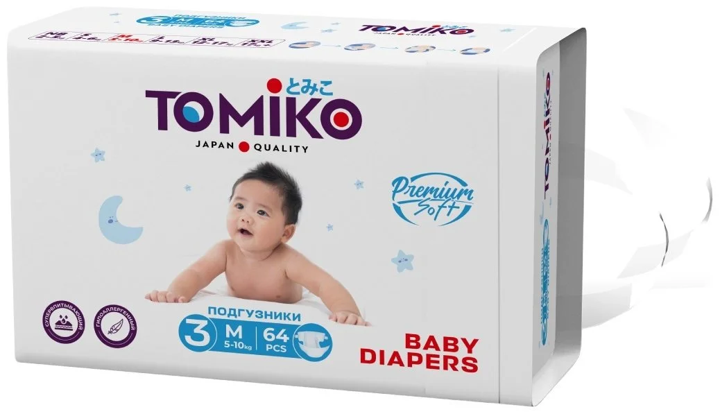 Подгузники Tomiko M 64шт