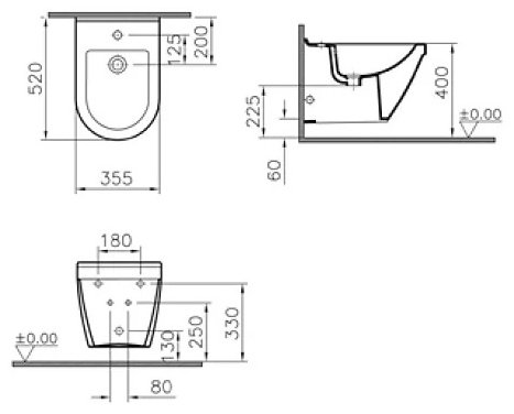 Биде VitrA S50 5324B003-0288 белое