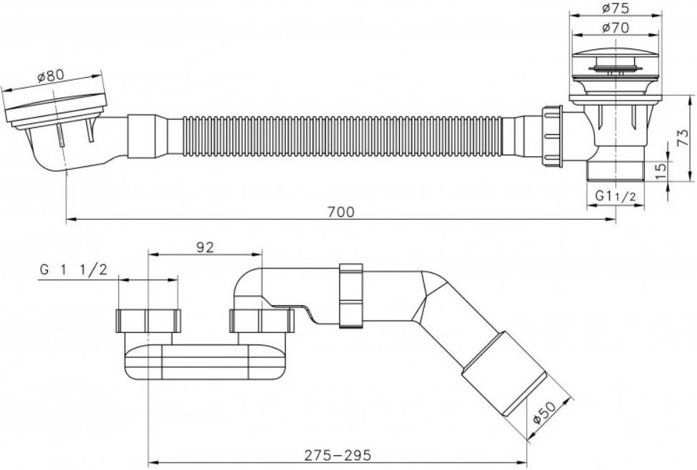 Сифон Raglo R600.31.09 40 мм, 50 мм купить,NaN