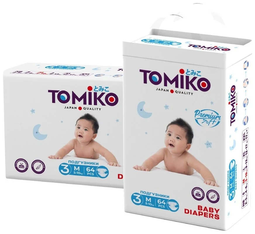 Подгузники Tomiko M 64шт