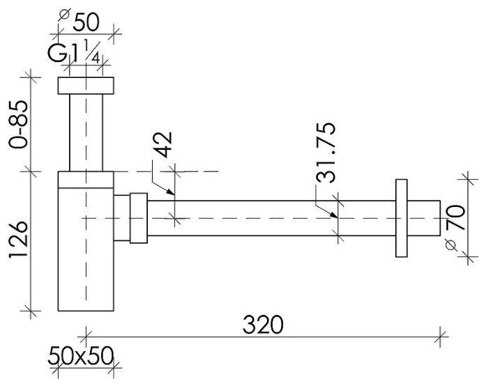 Сифон Ceramicanova 70002MB 50 мм купить,95800