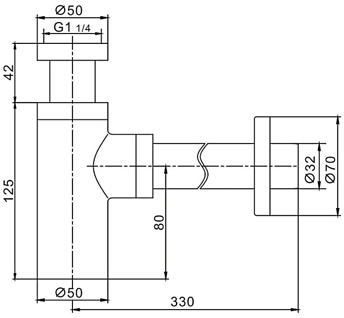 Сифон Rose RS22H 32 мм купить,NaN