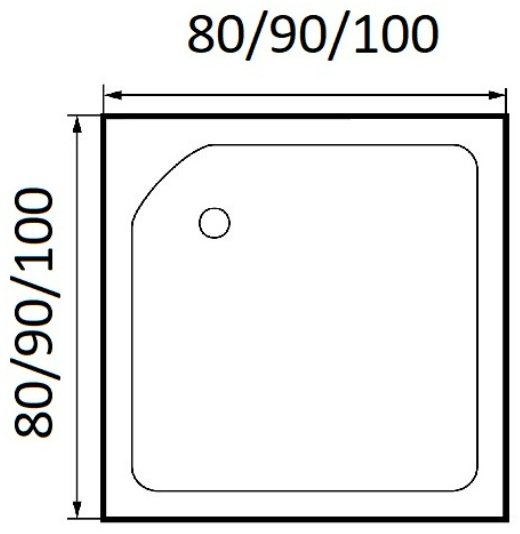 Душевой поддон KABINKA.KZ 100/24 S 100x100 средний
