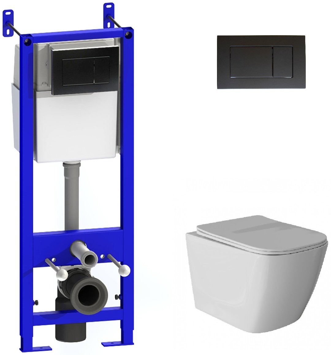 УКЛАД унитаз с инсталляцией WAVE QUADRO, санфарфор