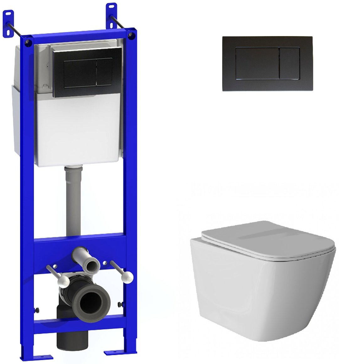 Унитаз Уклад Wave Quadro с инсталляцией белый купить,165272
