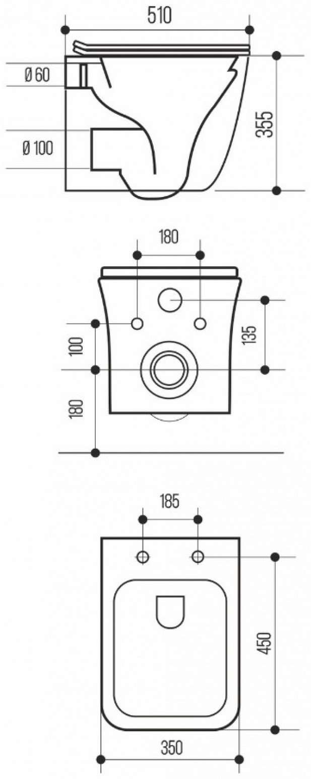 Унитаз Уклад Wave Quadro с инсталляцией белый купить,165272