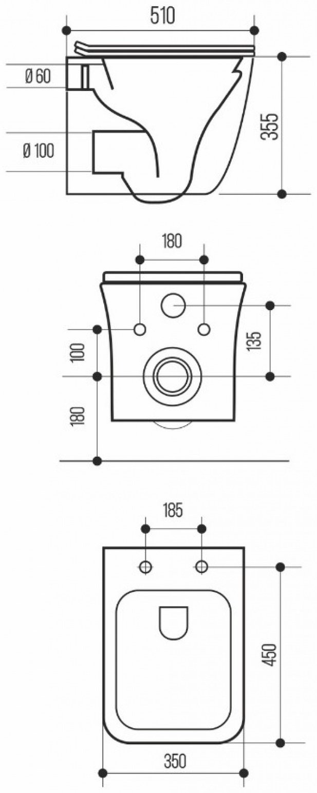 Унитаз Уклад Wave Quadro с инсталляцией белый купить,165272