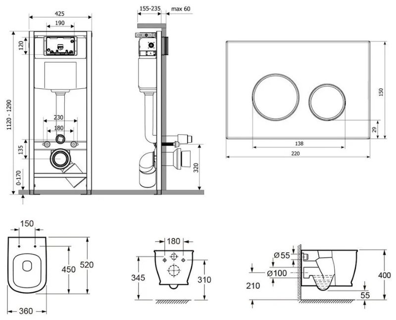 Унитаз Lavinia Boho Relfix Bell Pro Rimless 77040040 с инсталляцией белый