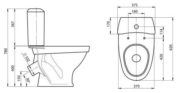 Унитаз Santeri Вест белый