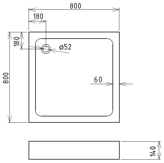 Душевой поддон GEMY ST15A 80x80 низкий