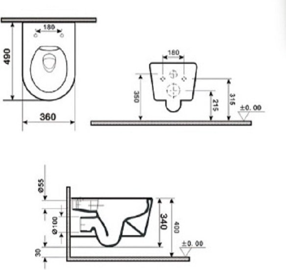 Унитаз GID-ceramic 62262Y Tr2133TF белый купить,170742
