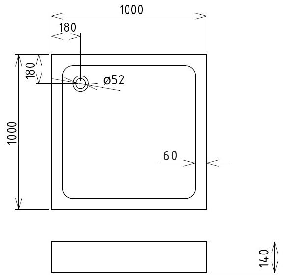 Душевой поддон GEMY ST16T 100x100 низкий купить,NaN