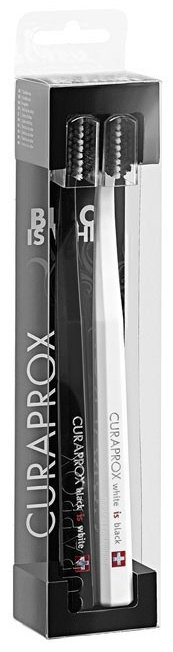 CURAPROX Black is White duet SwissCare зубная щетка, набор по уходу за полостью рта мягкая 2 шт купить,NaN