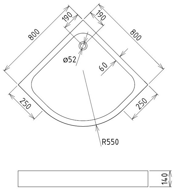 Душевой поддон GEMY ST06T 80x80 низкий