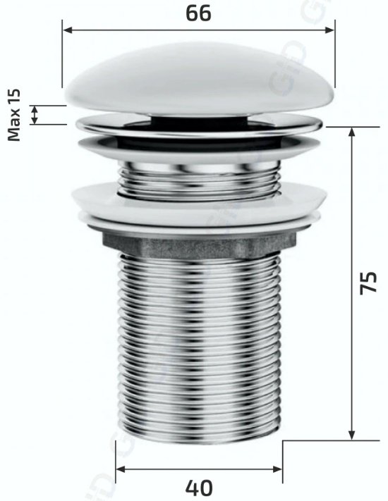Донный клапан без перелива GID-ceramic Whm100 40 мм купить,50100