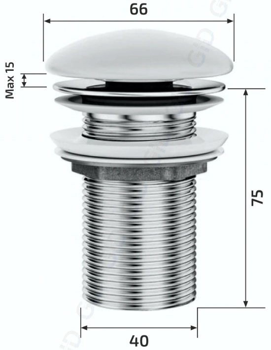 Донный клапан без перелива GID-ceramic Whm100 40 мм купить,50100