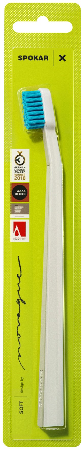 Spokar Зубная щетка 3429 X soft, 2500 белая зубная щетка мягкая 1 шт