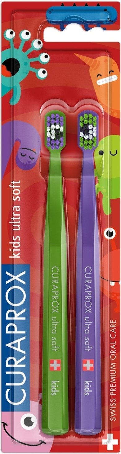 CURAPROX Набор зубных щеток CS Kids Duo Little Bacterias Edition зубная щетка экстра-мягкая 2 шт