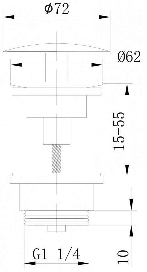 Донный клапан без перелива Abber AF0012RG 72 мм