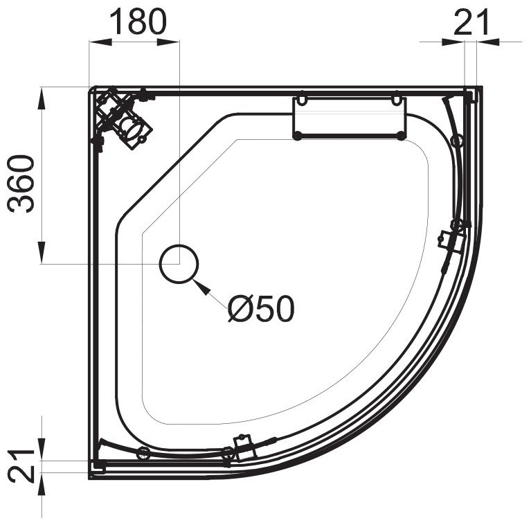 Душевой поддон KABINKA.KZ Щ0000066910 90x90 низкий