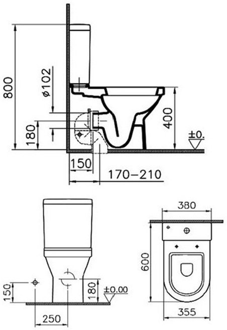 Унитаз VitrA BTW 9798B003-7201 белый купить,231000