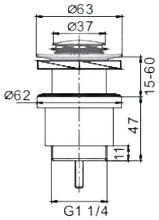 Донный клапан с переливом Frap F61 1 1/4 купить,NaN